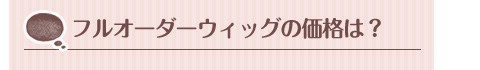 フルオーダーウィッグの価格は？