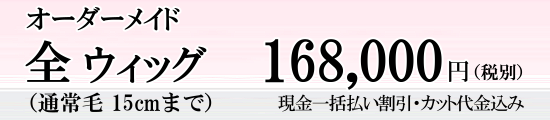 オーダーメイド全ウィッグ料金表