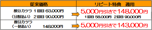 リピート特典
部分かつら