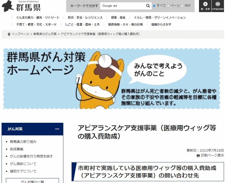 群馬県がん患者アピアランスケア支援