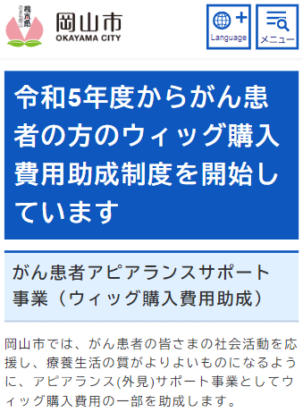 岡山県岡山市がん患者アピアランスケア支援